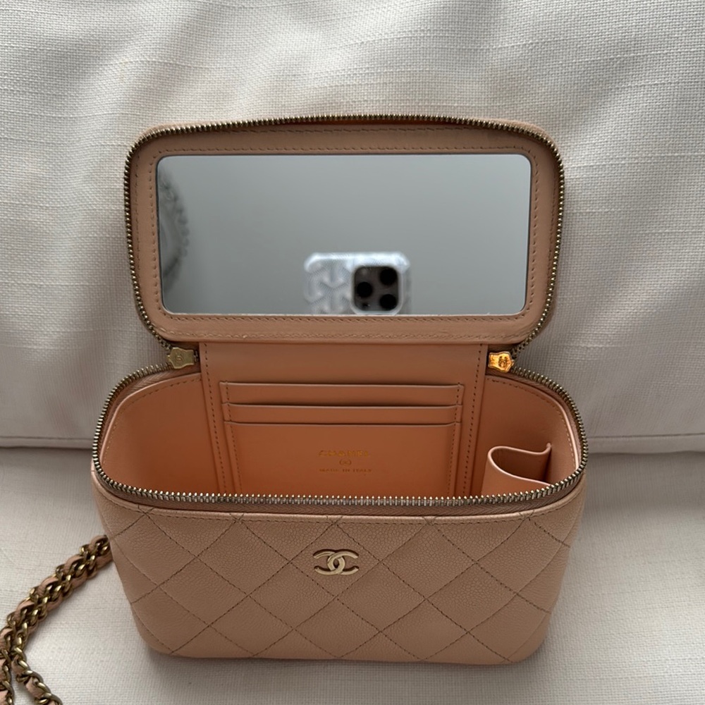 Chanel Nude Quilted Crossbody Bag Vanity